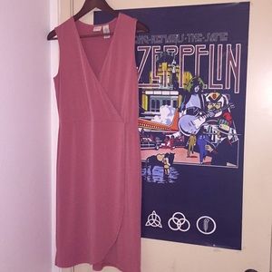 Coral sleeveless stretchy dress